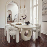 Ellen Glam White Velvet Dining Chair