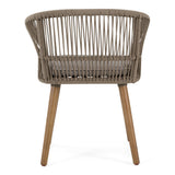 Cascais Outdoor Light Grey Fabric + Eucalyptus Dining Chair (Set of 2)