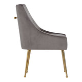 Castana Modern Grey Velvet & Gold Dining Chair (Set of 2)