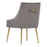 Castana Modern Grey Velvet & Gold Dining Chair (Set of 2)