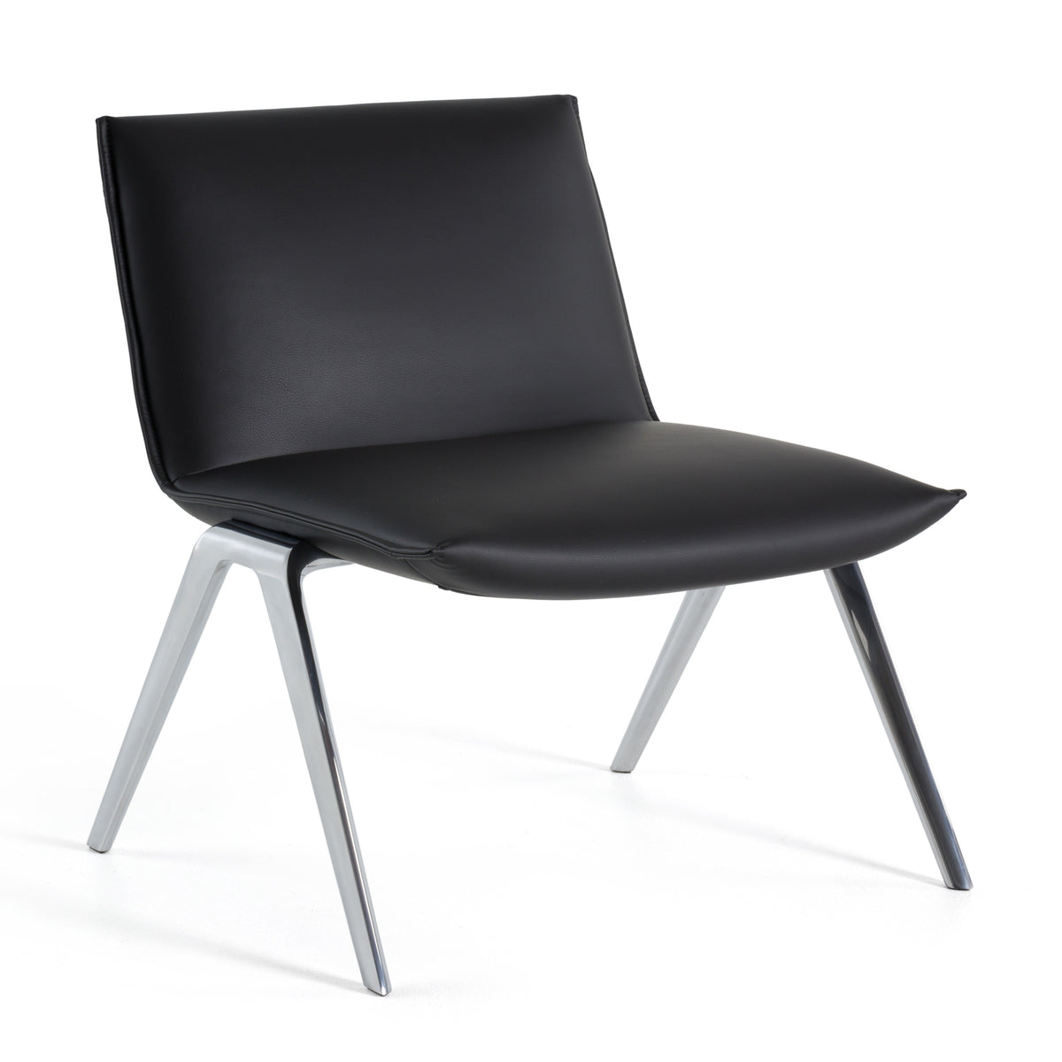 Cedric Modern Black Vegan Leather Accent Chair