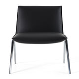 Cedric Modern Black Vegan Leather Accent Chair