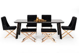 Chadwick Modern Ebony & Rosegold Dining Table
