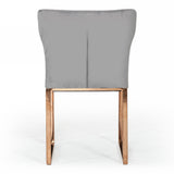 Chadwick Modern Grey Velvet & Rosegold Dining Chair