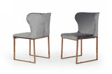 Chadwick Modern Grey Velvet & Rosegold Dining Chair