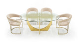 Chambers Glass & Gold Dining Table