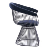 Chandler Modern Black Velvet & Black Stainless Steel Dining Chair