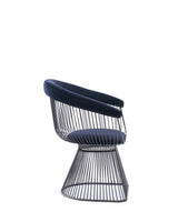 Chandler Modern Black Velvet & Black Stainless Steel Dining Chair