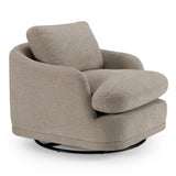 Chantry Modern Grey Sand Fabric Swivel Accent Chair