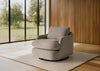 Chantry Modern Grey Sand Fabric Swivel Accent Chair