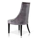 Charlotte Grey Velour Dining Chair (Set of 2)