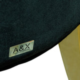 Charlotte Black Velour With Gold Legs Dining Chair
