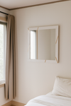 Nixa Modern White & Gold Mirror