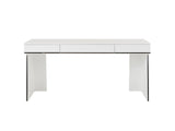  Mielcasa | White Modrest Chelsey Modern White and Stainless Steel Desk | SKU VGBB-MQ2102-W-D | MPN: 79838 | Free Delivery & Free Return