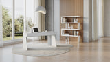 Modrest Chelsey Modern White and Stainless Steel Desk