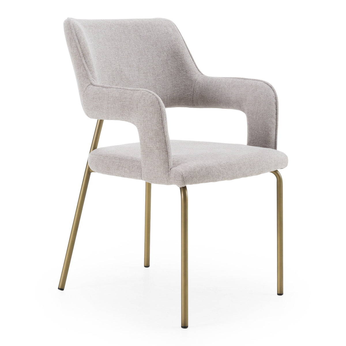 Childers Modern Grey Fabric + Antique Brass Dining Chair