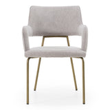 Childers Modern Grey Fabric + Antique Brass Dining Chair