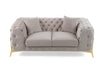 Clarice Transitional Light Beige Velvet Loveseat