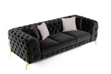 Clarice Transitional Black Velvet Sofa