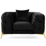 Clarice Transitional Black Velvet Chair