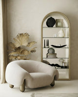 Clarity Contemporary Light Grey Fabric Accent Chair