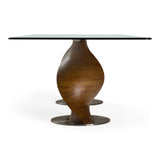 Cleveland Contemporary Glass and Walnut Dining Table