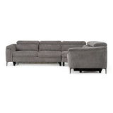 Coffman Modern Grey Fabric Sectional Sofa with Sofa Bed + Recliner