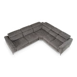 Coffman Modern Grey Fabric Sectional Sofa with Sofa Bed + Recliner
