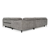 Coffman Modern Grey Fabric Sectional Sofa with Sofa Bed + Recliner