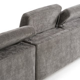 Coffman Modern Grey Fabric Sectional Sofa with Sofa Bed + Recliner