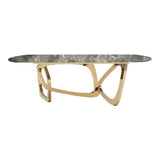 Colton Modern Brown & Gold Dining Table