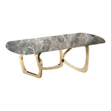Colton Modern Brown & Gold Dining Table
