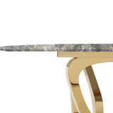 Colton Modern Brown & Gold Dining Table
