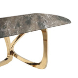 Colton Modern Brown & Gold Dining Table