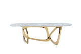 Colton Modern Gray Microlite & Gold Dining Table
