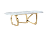 Colton Modern Gray Microlite & Gold Dining Table