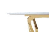 Colton Modern Gray Microlite & Gold Dining Table