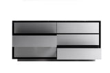 Concord Modern Black Marble + Black Ash + Aluminum Dresser