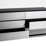 Concord Modern Black Marble + Black Ash + Aluminum Dresser