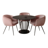 Conroy + Luzerne Modern Black + Pink Dining Table Set