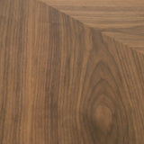 Cora- Modern Walnut and Black Tempered Glass Dining Table
