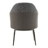 Cora Modern Grey Fabric & Leatherette Dining Chair