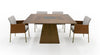 Cora- Modern Walnut and Black Tempered Glass Dining Table