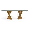 Corbin Mid-Century Walnut and Glass Dining Table