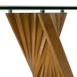 Corbin Mid-Century Walnut and Glass Dining Table