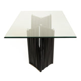 Corbin Mid-Century Black Ash & Glass Dining Table