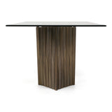 Corbin Mid-Century Grey Ash & Glass Dining Table
