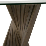 Corbin Mid-Century Grey Ash & Glass Dining Table