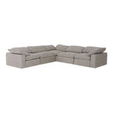 Corinth Modern Grey Fabric Sectional Sofa with 3 Power Recliners