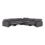 Corinth Modern Dark Grey Fabric Sectional Sofa with 3 Power Recliners